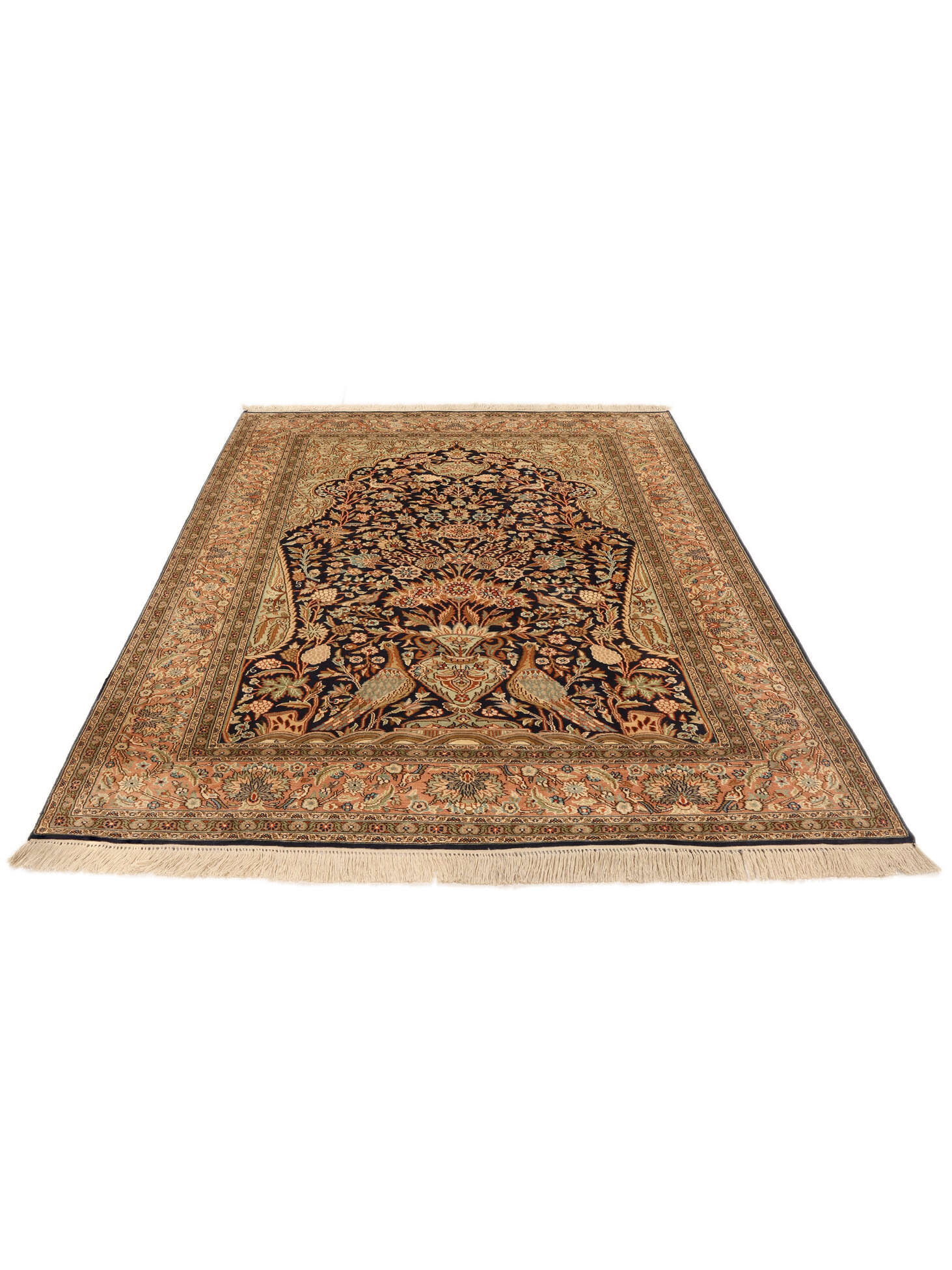 
    Kashmir pure silk 24 / 24 Quality - Brown - 125 x 183 cm
  