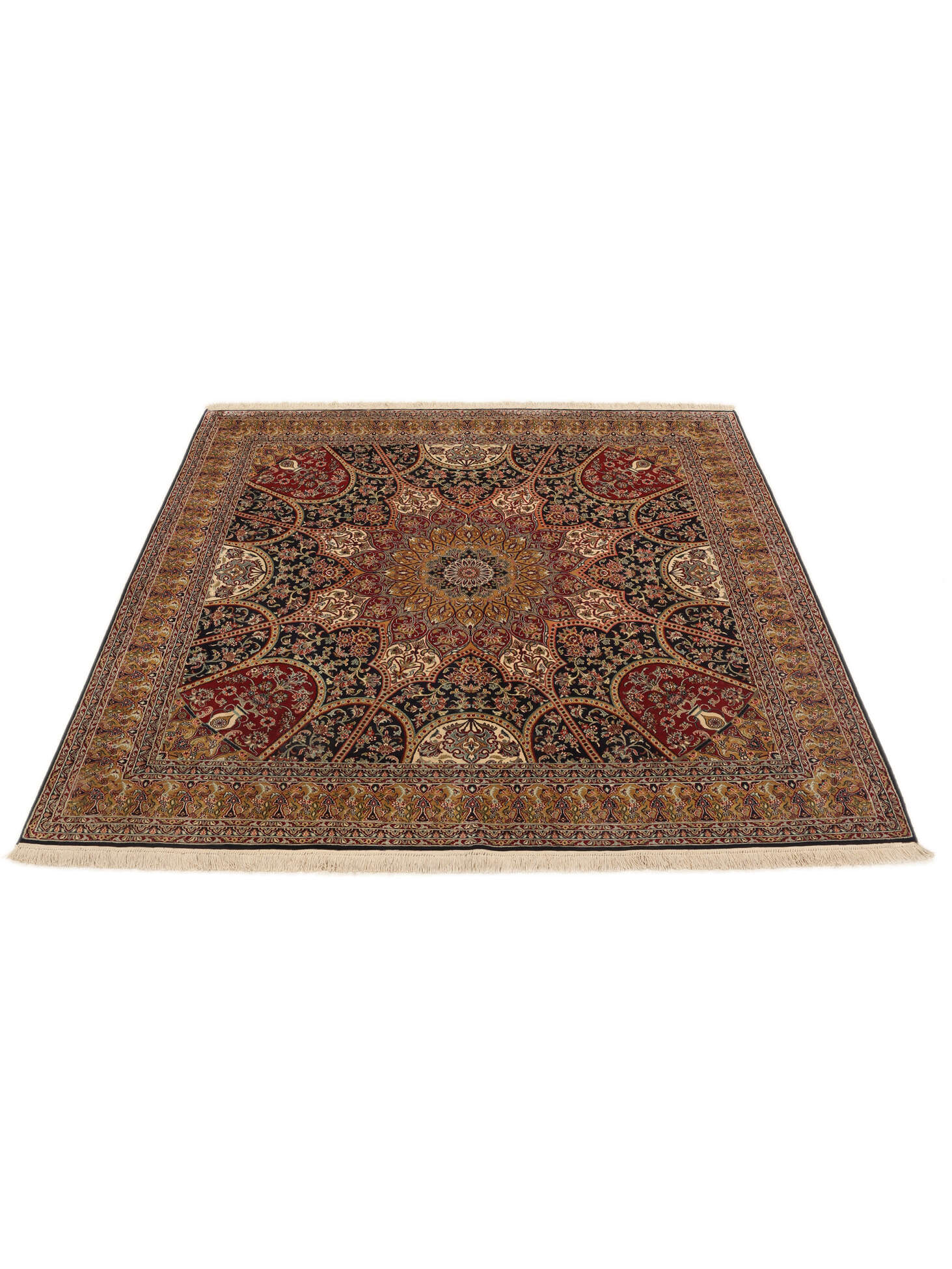 
    Kashmir pure silk 24 / 24 Quality - Brown - 182 x 189 cm
  