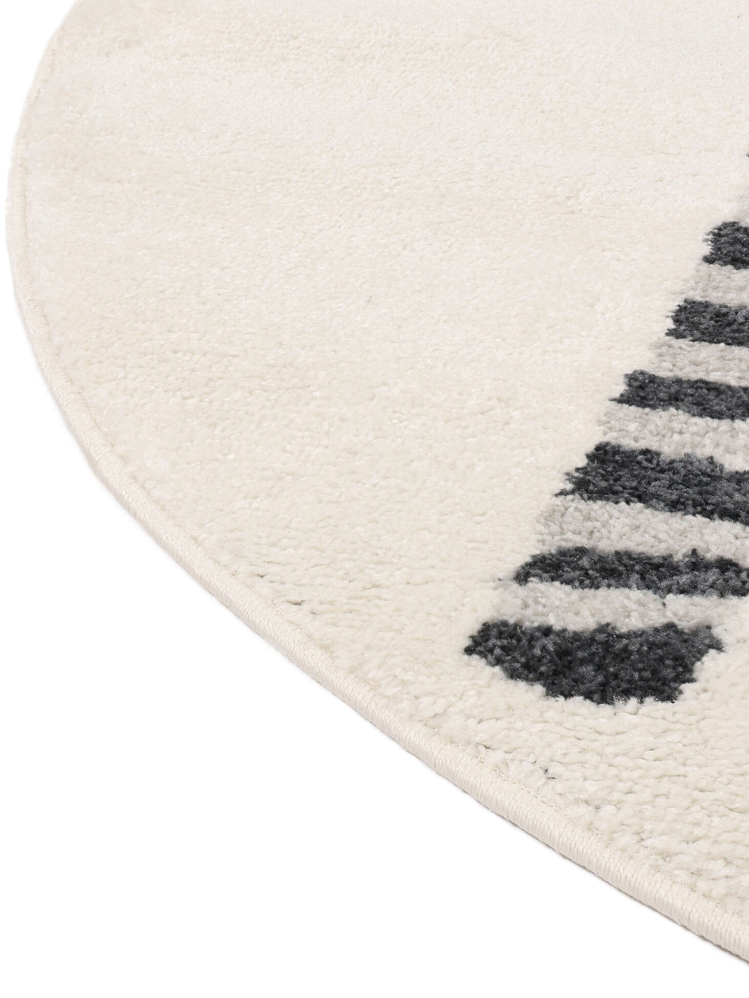 Rugvista Essential Zebbo Zebra Schwarz / Weiß, Rund Ø 150 cm