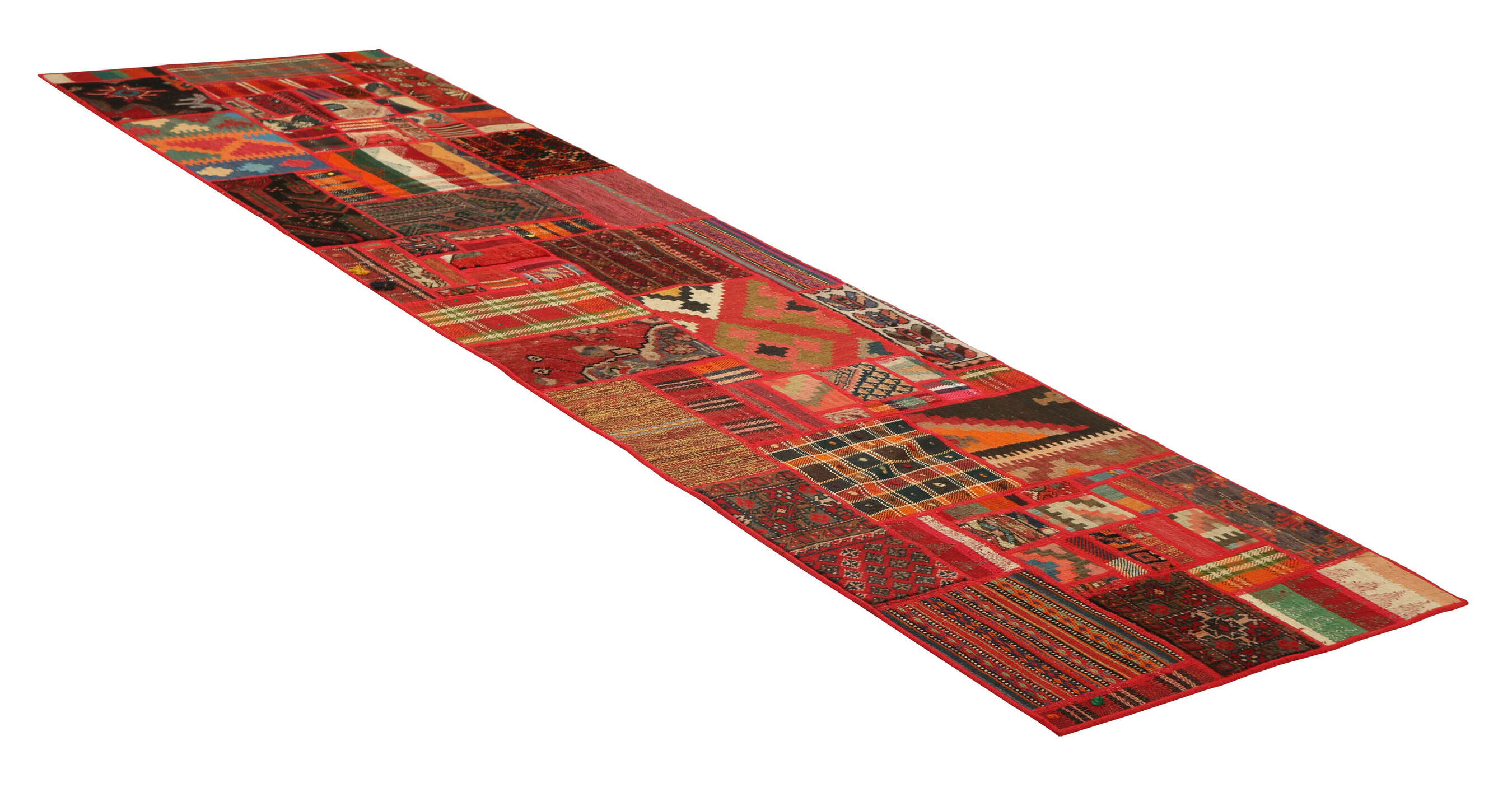
    Kilim Patchwork - Dark red - 82 x 304 cm
  