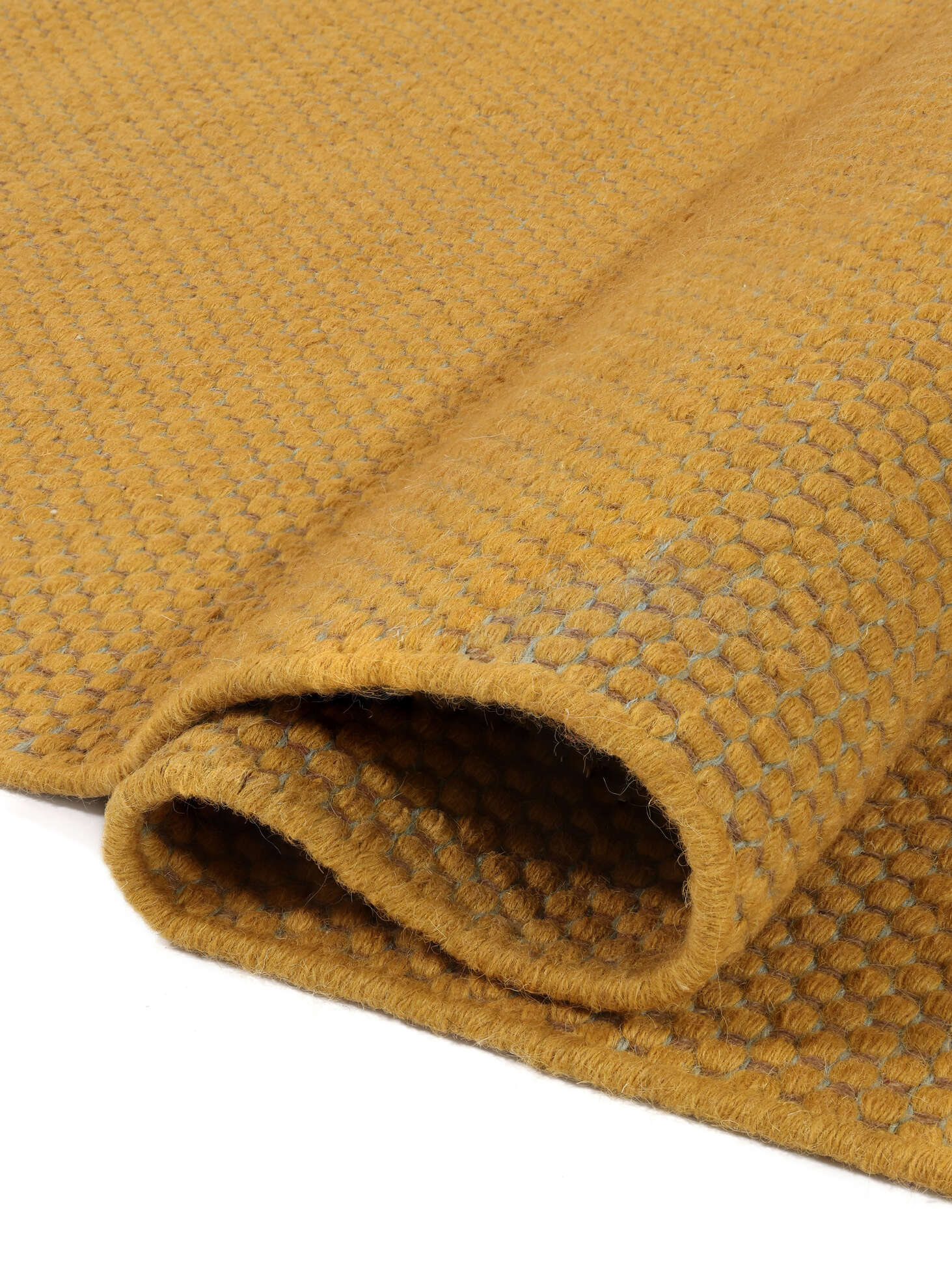 Kalix - Mustard Yellow / Mint Green, Runner 80 x 250 cm Wool Rug - Rugvista