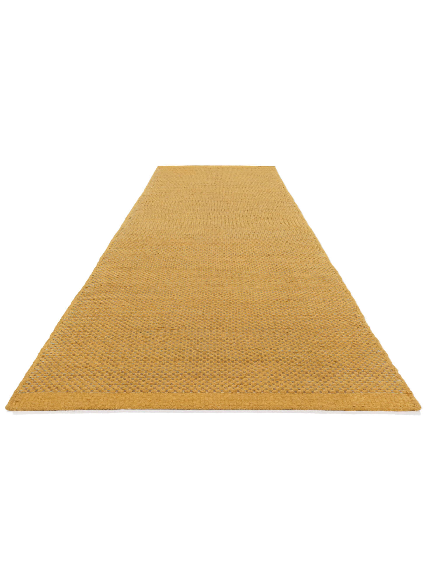 Kalix - Mustard Yellow / Mint Green, Runner 80 x 250 cm Wool Rug - Rugvista