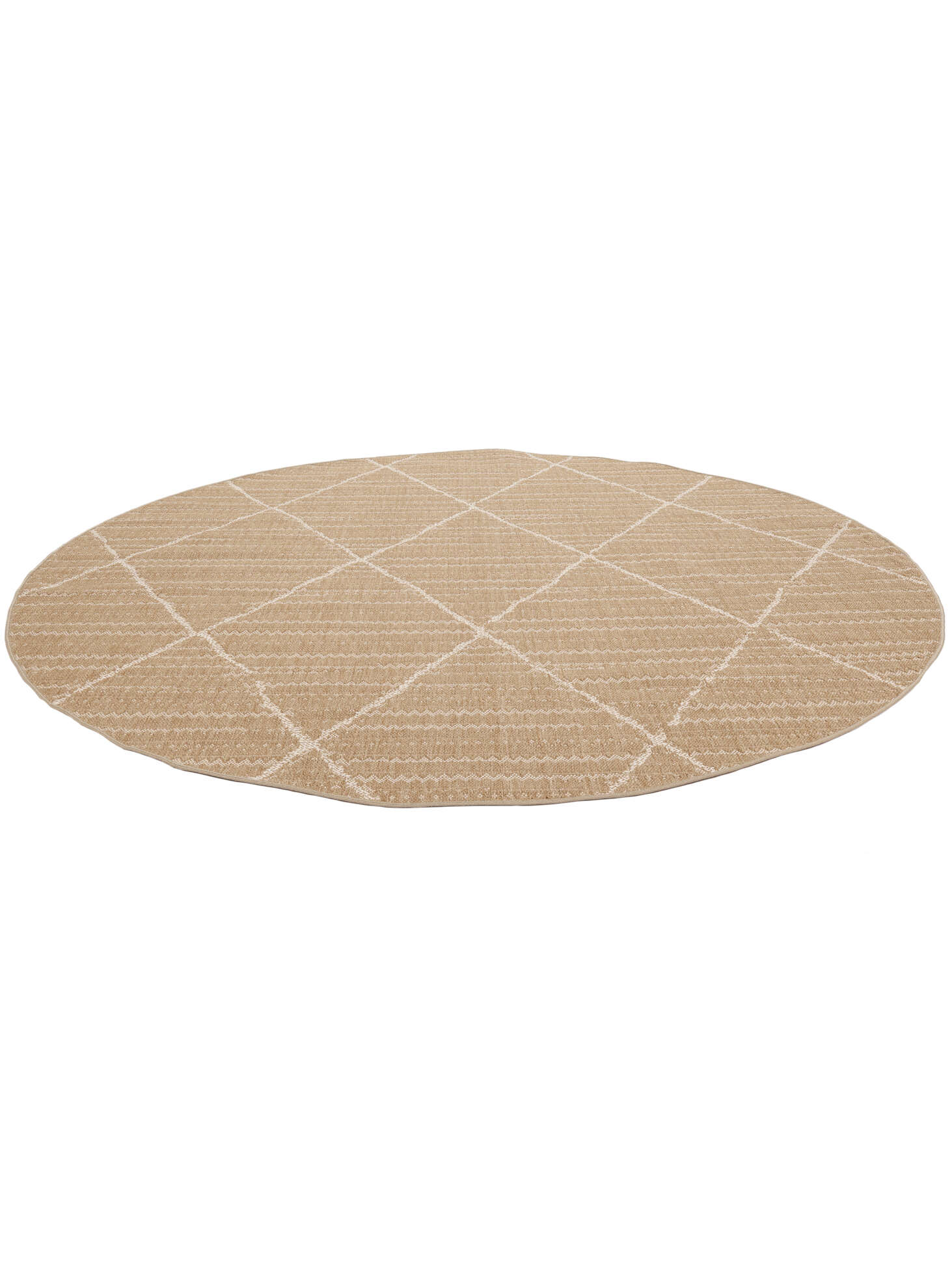 Rugvista Essential - Mezzo - Beige / Bianco, Rotondi Ø 120 cm Tappeto -  Rugvista