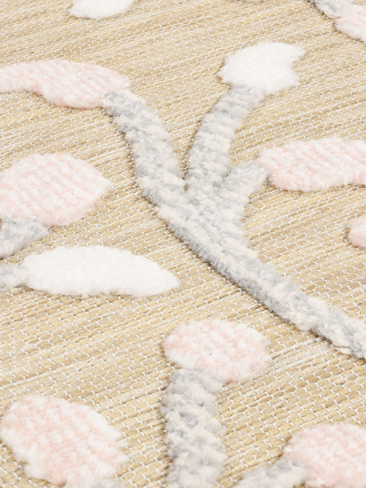 Alfombra de algodón rosa beige 200 x 300 cm poliéster oriental desgastado  Matarim
