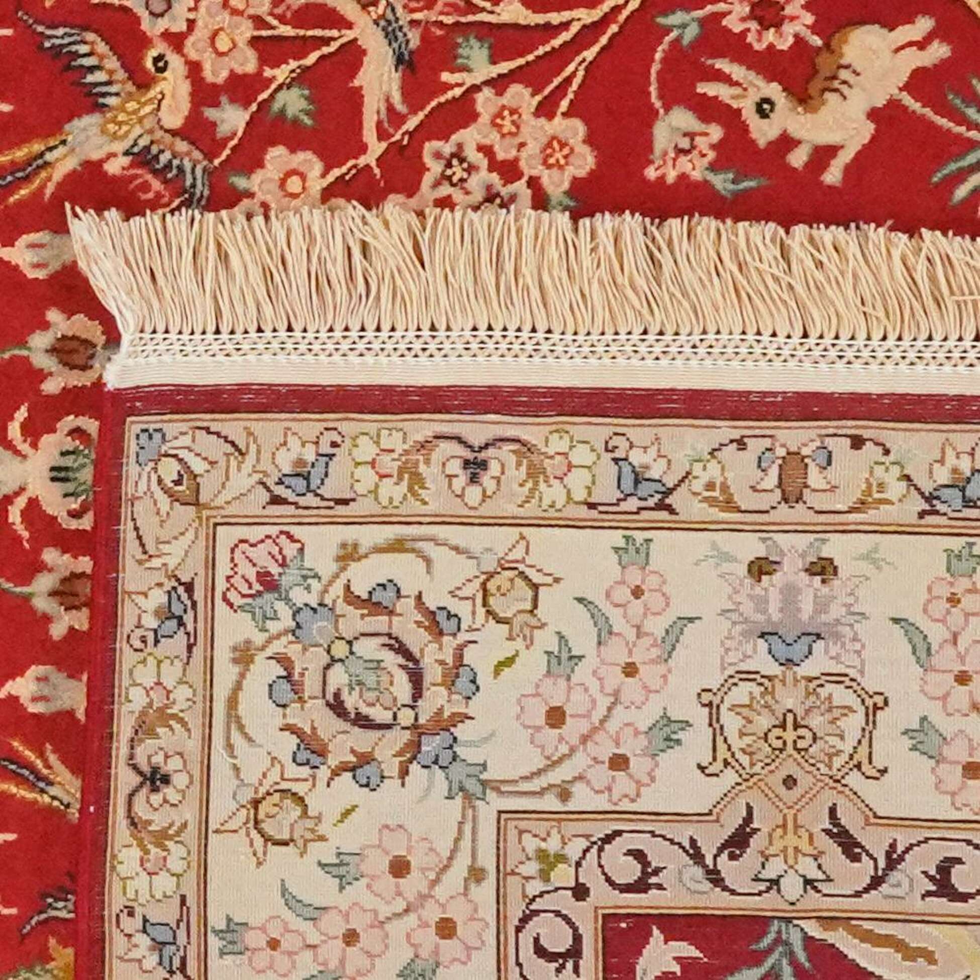 
    Isfahan silk warp - Dark red - 108 x 161 cm
  