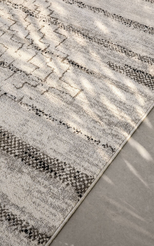 Black / grey  feizy pp heatset wilshire -  Carpet in a living room.