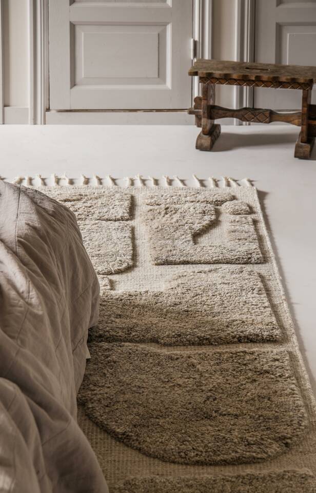 White  test wool india -  Carpet in a bedroom.