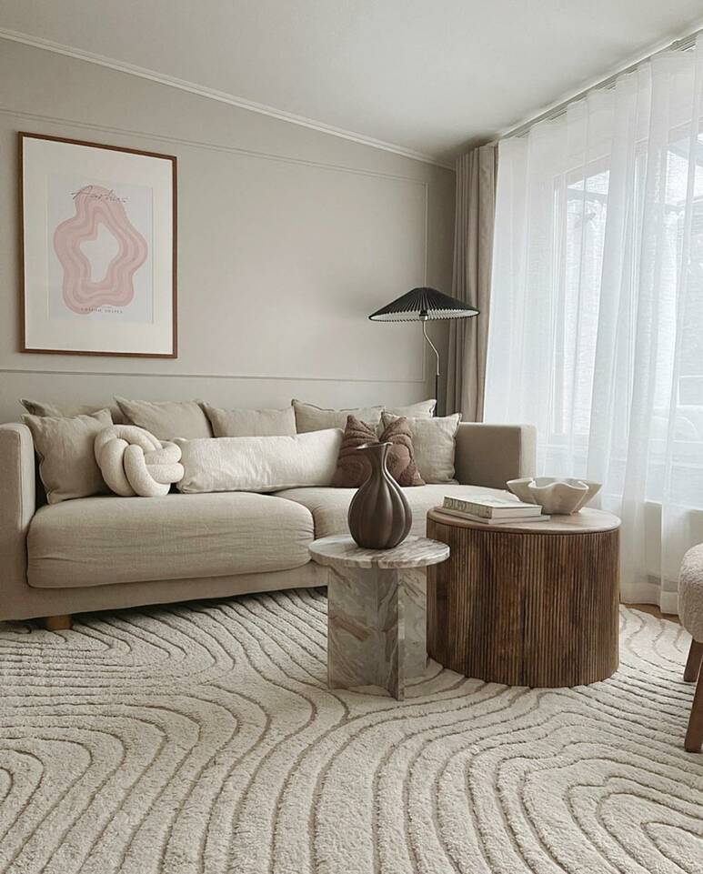 White rectangular kaplan invista -  Carpet in a living room.