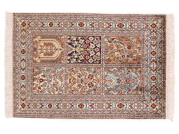 ペルシャ絨毯　カシミール絨毯 新品・手織り】ペルシャ絨毯・200cm×300cm・シルク・カシミール