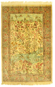 Oriental Qum Silk Pictorial Rug 131X198 Silk, Persia/Iran