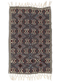 120X190 絨毯 キリム Van オリエンタル ブラック/茶色 (ウール, トルコ) Carpetvista