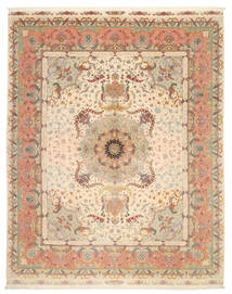 絨毯 オリエンタル タブリーズ 70 Raj 絹の縦糸 署名: Bajgan/Tarhe Benam 245X297 (ウール, ペルシャ/イラン)