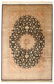 絨毯 ペルシャ クム シルク 署名: クム Lajvardi 198X298 (絹, ペルシャ/イラン)