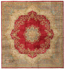 396X430 Kerman Signed: Mohamad Hossein Birjandi Rug Oriental Square Large (Wool, Persia/Iran) Carpetvista