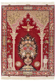  タブリーズ 60 Raj 画像/絵 絹の縦糸 絨毯 154X201 ペルシャ 小