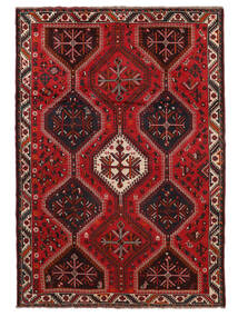 Alfombra Oriental Shiraz 210X295 Negro/Rojo Oscuro (Lana, Persia/Irán)