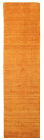  80X300 Einfarbig Klein Handloom Teppich - Orange Wolle