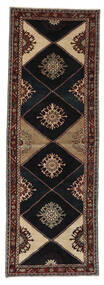 絨毯 オリエンタル ハマダン パティナ 100X310 廊下 カーペット ブラック/茶色 (ウール, ペルシャ/イラン)