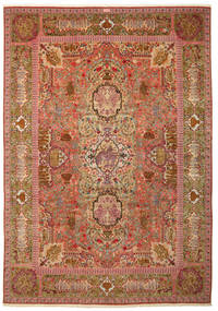 343X493 絨毯 タブリーズ 60 Raj 絹の縦糸 署名: Nezam オリエンタル 大きな (ペルシャ/イラン)