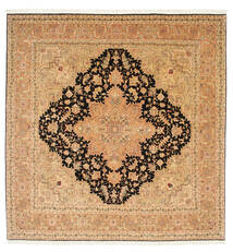 Täbriz 50 Raj Mit Seide Teppich 204X205 Quadratisch Wolle, Persien/Iran