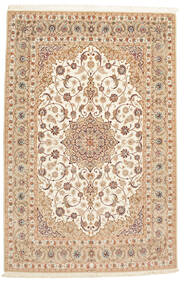  Orientalischer Isfahan Seidenkette Signatur: Nael Teppich 158X240 Wolle, Persien/Iran