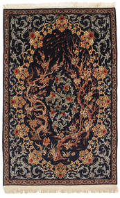  145X228 Klein Isfahan Seidenkette Teppich Wolle