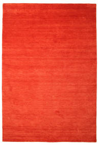  200X300 Cor Única Handloom Tapete - Vermelho Enferrujado/Vermelho Lã