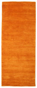 Handloom 80X200 Small Orange Plain (Single Colored) Runner Wool Rug