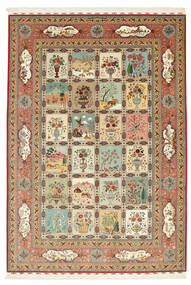 絨毯 オリエンタル タブリーズ 70 Raj 絹の縦糸 署名: Poor Shamloo 252X356 大きな (ウール, ペルシャ/イラン)