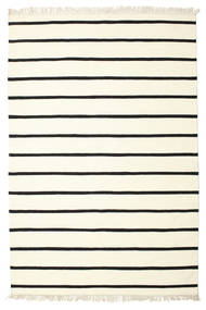  190X290 Striped Dhurrie Stripe Rug - White/Black Wool