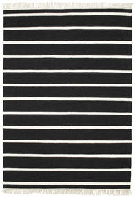 Dorri Stripe 160X230 Musta/Valkoinen Raidalliset Villamatto Matot