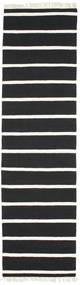 Dorri Stripe 80X300 Small Black/White Striped Runner Wool Rug