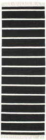 Dorri Stripe 80X250 Petit Noir/Blanc Rayé Couloir Tapis De Laine