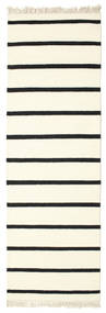Dorri Stripe 80X250 Small White/Black Striped Runner Wool Rug