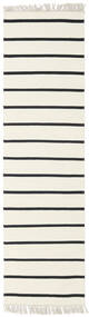  80X300 Listrado Pequeno Dhurrie Stripe Tapete - Branco/Preto Lã