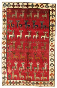  150X233 Medallion Small Qashqai Pictorial Rug Wool, Carpetvista