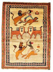  Orientalischer Ghashghai Figurativ Teppich 148X202 Wolle, Persien/Iran Carpetvista