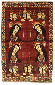 138X217 Tapete Oriental Ghashghai Figurativo/Imagens (Lã, Pérsia/Irão) Carpetvista