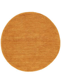  Wool Rug Ø 150 Handloom Orange Round Small