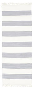 Cotton Stripe 60X165 Small Grey/Off White Striped Runner Cotton Rug