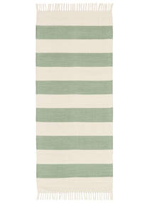 Cotton Stripe 80X200 小 ミントグリーン ストライプ 細長 綿 ラグ 絨毯