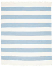  250X300 Cotton Stripe Lys Blå Stort Teppe