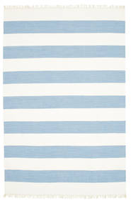  200X300 Cotton Stripe Lys Blå Teppe
