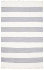 Cotton Stripe 180X275 Grau/Naturweiß Gestreift Baumwollteppich