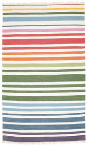 Rainbow Stripe 180X280 Flerfarget Stripet Bomullsteppe