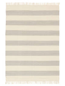  160X230 Cotton Stripe Grijs/Gebroken Wit Vloerkleed 