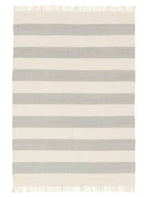  160X230 Cotton Stripe Harmaa/Valkea Matto