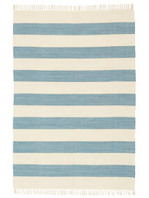  160X230 Striped Cotton Stripe Rug - Light Blue Cotton