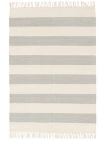  140X200 Cotton Stripe グレー/オフホワイト 小 絨毯
