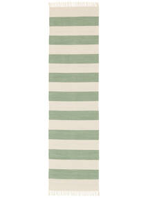  80X300 Stribet Lille Cotton Stripe Tæppe - Mintgrøn Bomuld